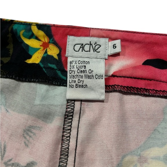 Cashe Y2K colorful pants with hibiscus flowers and invisible zippers - Picture 2 of 8